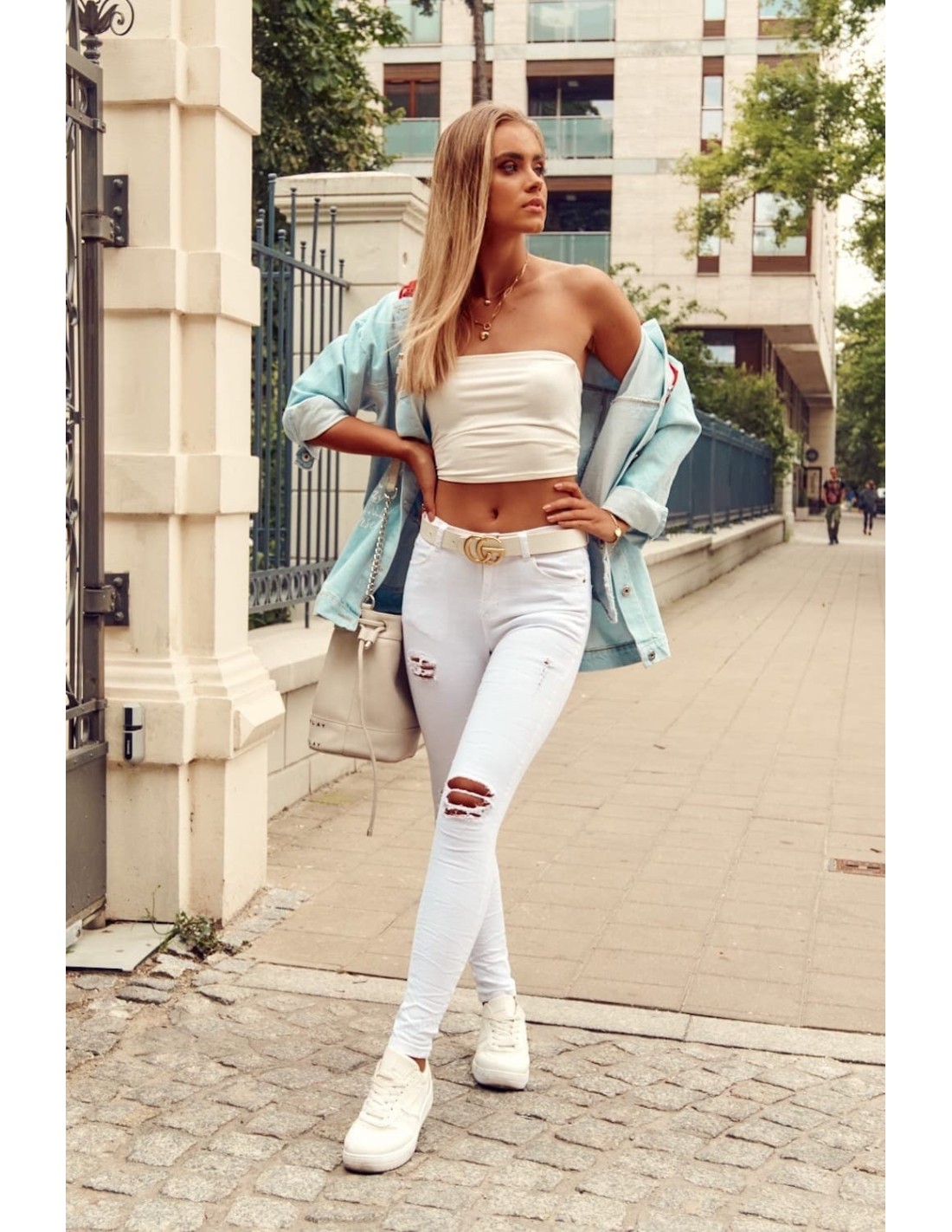 Weiße Jeans mit Löchern 0530 – Online-Shop – Boutique